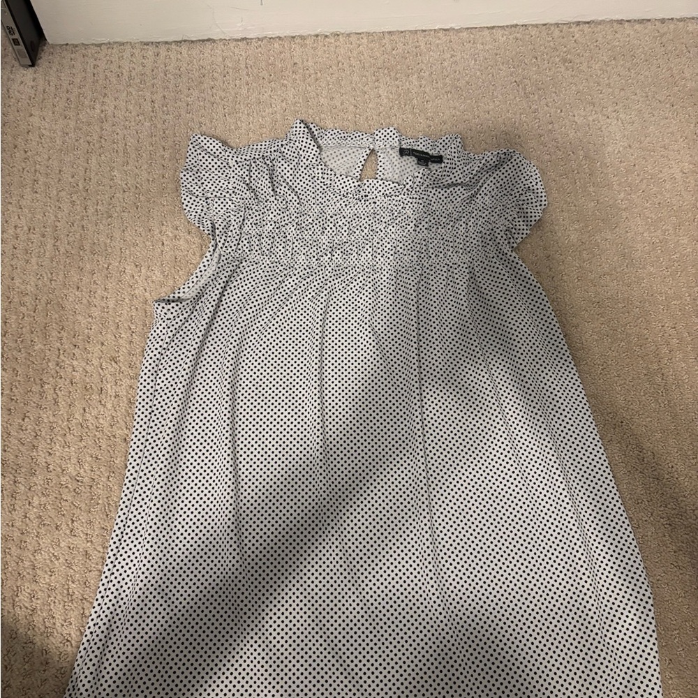 Adrianna Papell Black and White Polka Dot Sleeveless Blouse